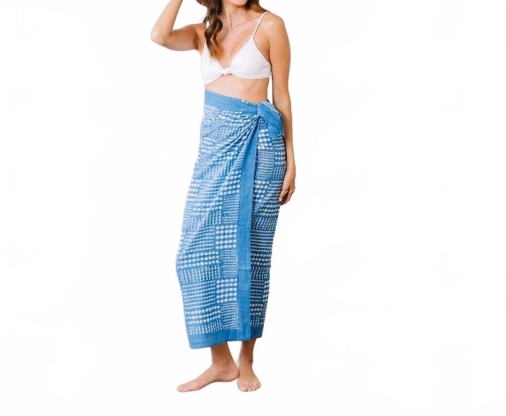 NEW SUNSHINE STUDIOS laguna block-printed sarong in blue